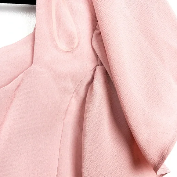 Active USA NWT Short Sleeve Button-Up Light Pink Crop Top - Picture 5 of 9